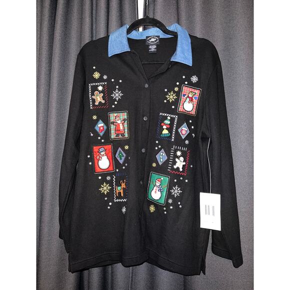 Ugly Christmas Sweater Xmas Cardigan Size Medium - Picture 1 of 3